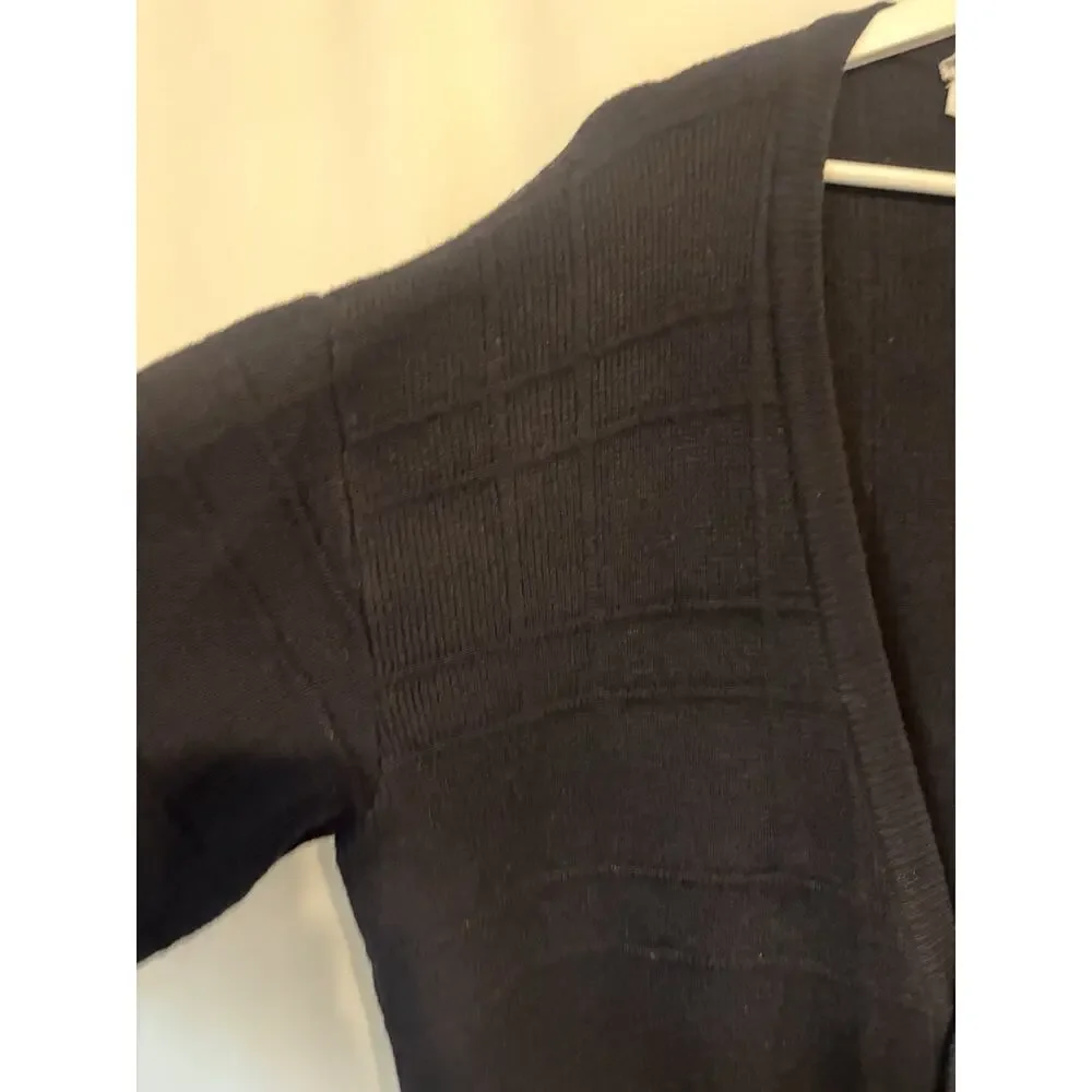 Gucci Cardigan Sweater Mens 54 XL Black Camel Hair Buttons Vtg Vneck